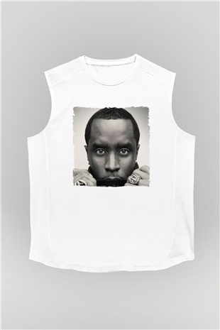 Diddy Beyaz Unisex Kolsuz Tişört