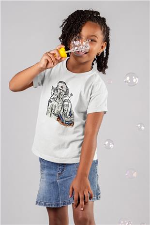 Die Antwoord Baskılı Beyaz Unisex Beyaz Çocuk Tişört - Tshirt