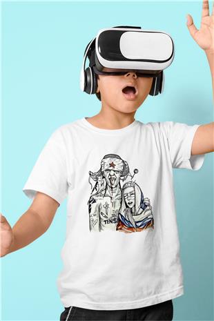 Die Antwoord Baskılı Beyaz Unisex Beyaz Çocuk Tişört - Tshirt