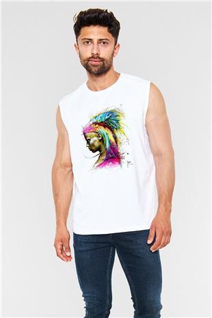 Die Antwoord Baskılı Beyaz Unisex Kolsuz Tişört - Tshirt