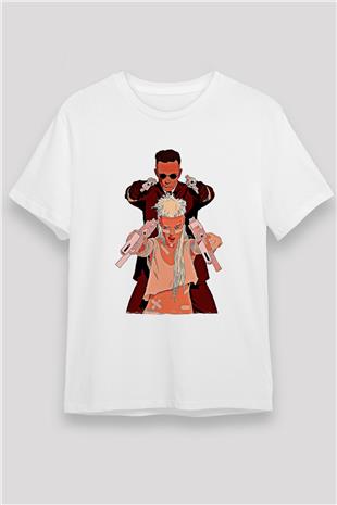 Die Antwoord Baskılı Unisex Beyaz Tişört - Tshirt