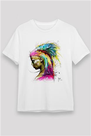 Die Antwoord Baskılı Unisex Beyaz Tişört - Tshirt