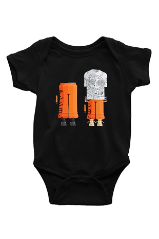 Die Antwoord Baskılı Unisex Siyah Bebek Body - Zıbın