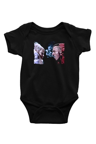 Die Antwoord Baskılı Unisex Siyah Bebek Body - Zıbın