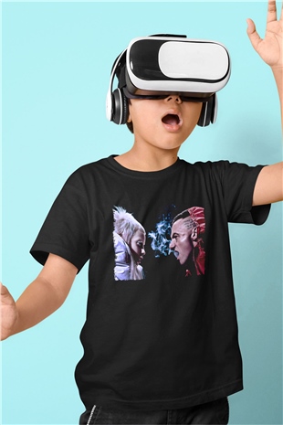 Die Antwoord Baskılı Unisex Siyah Çocuk Tişört - Tshirt