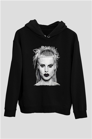 Die Antwoord Baskılı Unisex Siyah Kapüşonlu Sweatshirt