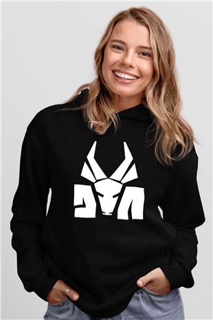 Die Antwoord Baskılı Unisex Siyah Kapüşonlu Sweatshirt