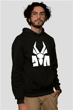 Die Antwoord Baskılı Unisex Siyah Kapüşonlu Sweatshirt