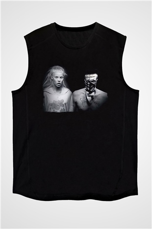 Die Antwoord Baskılı Unisex Siyah Kolsuz Tişört - Tshirt