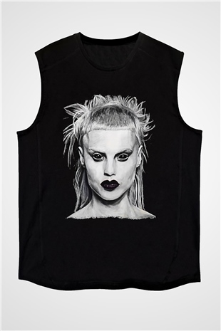 Die Antwoord Baskılı Unisex Siyah Kolsuz Tişört - Tshirt