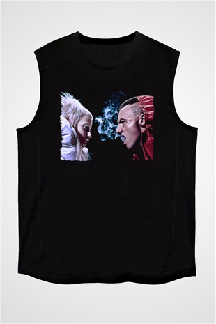 Die Antwoord Baskılı Unisex Siyah Kolsuz Tişört - Tshirt
