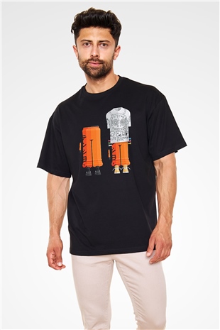 Die Antwoord Baskılı Unisex Siyah Oversize Tişört - Tshirt