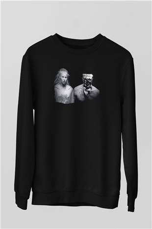 Die Antwoord Baskılı Unisex Siyah Sweatshirt