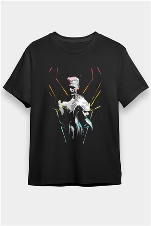 Die Antwoord Baskılı Unisex Siyah Tişört - Tshirt