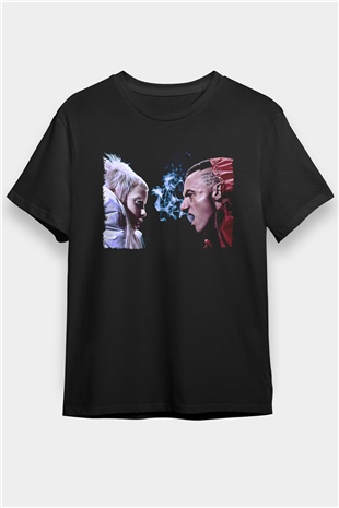 Die Antwoord Baskılı Unisex Siyah Tişört - Tshirt
