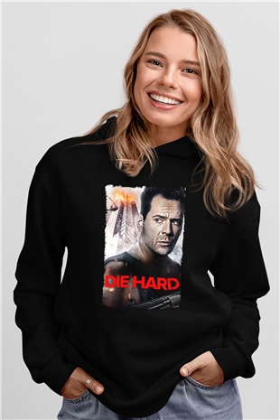 Die Hard Beyaz Unisex Hoodie