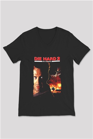 Die Hard Siyah Unisex V Yaka Tişört