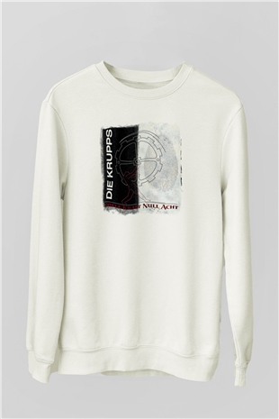 Die Krupps Baskılı Unisex Beyaz Sweatshirt