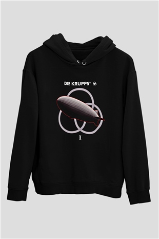 Die Krupps Baskılı Unisex Siyah Hoodie