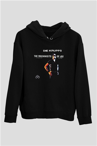 Die Krupps Baskılı Unisex Siyah Hoodie