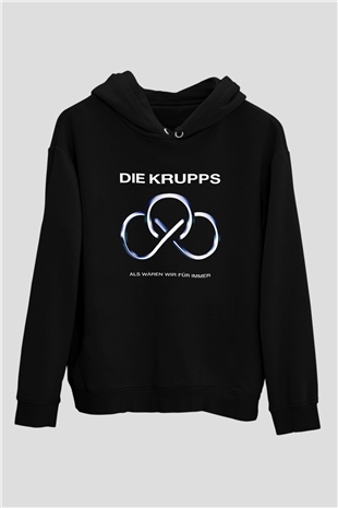 Die Krupps Baskılı Unisex Siyah Hoodie