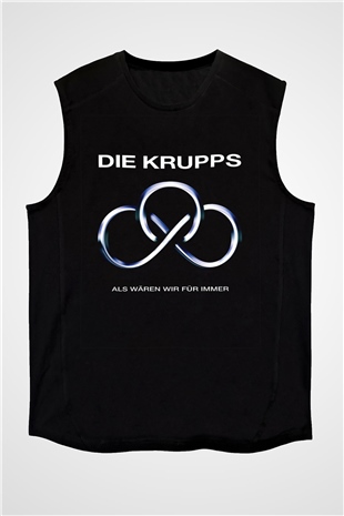 Die Krupps Baskılı Unisex Siyah Kolsuz Tişört