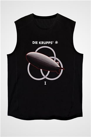 Die Krupps Baskılı Unisex Siyah Kolsuz Tişört