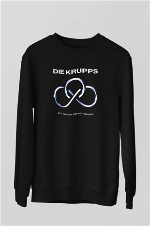 Die Krupps Baskılı Unisex Siyah Sweatshirt