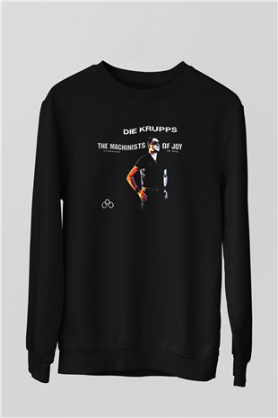 Die Krupps Baskılı Unisex Siyah Sweatshirt