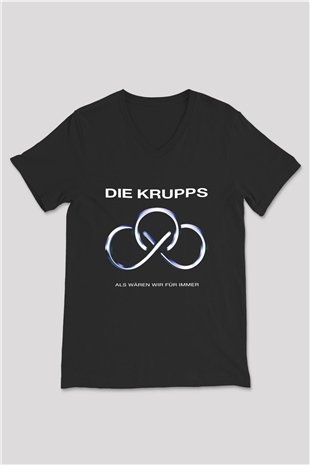 Die Krupps Baskılı Unisex Siyah V Yaka Tişört