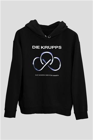 Die Krupps Siyah Unisex Kapüşonlu Sweatshirt