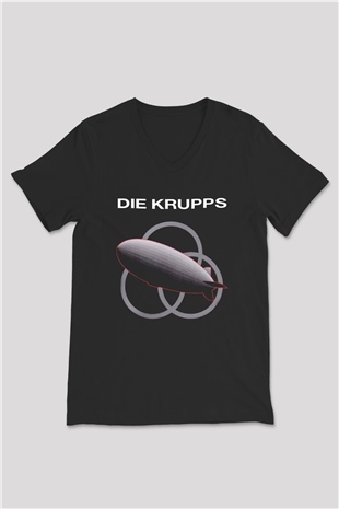 Die Krupps Siyah Unisex V Yaka Tişört