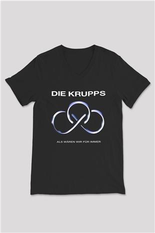 Die Krupps Siyah Unisex V Yaka Tişört