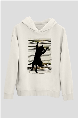 Dikizci Siyah Kedi Unisex Hoodie