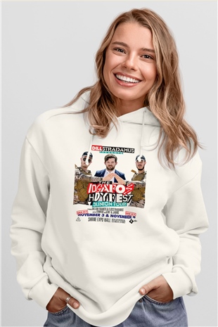 Dillion Francis Beyaz Unisex Kapüşonlu Sweatshirt
