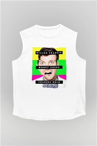 Dillion Francis Beyaz Unisex Kolsuz Tişört