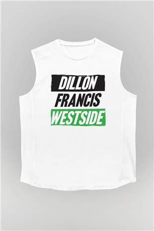 Dillion Francis Beyaz Unisex Kolsuz Tişört