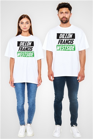 Dillion Francis Beyaz Oversize Tişört Oversize T-shirt - TişörtFabrikası