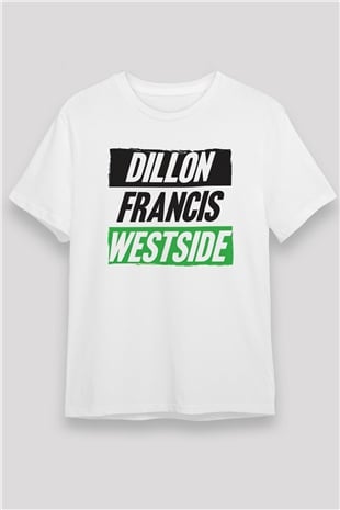 Dillion Francis Beyaz Unisex Tişört T-Shirt - TişörtFabrikası