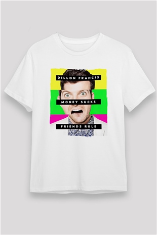 Dillion Francis Beyaz Unisex Tişört T-Shirt - TişörtFabrikası