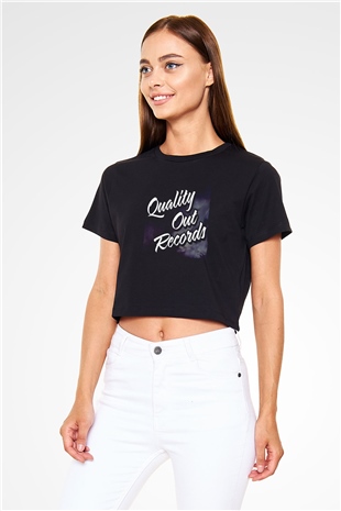 Dillion Francis Siyah  Crop Top Tişört