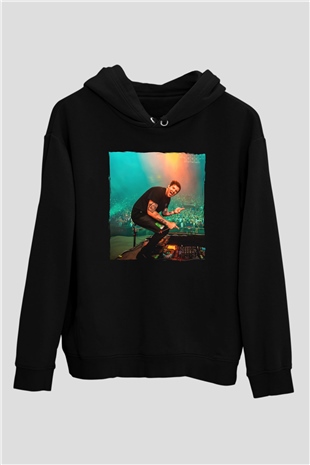 Dillion Francis Siyah Unisex Kapüşonlu Sweatshirt