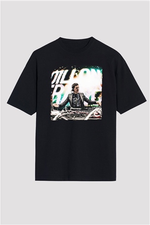 Dillion Francis Siyah Oversize Tişört Oversize T-shirt - TişörtFabrikası