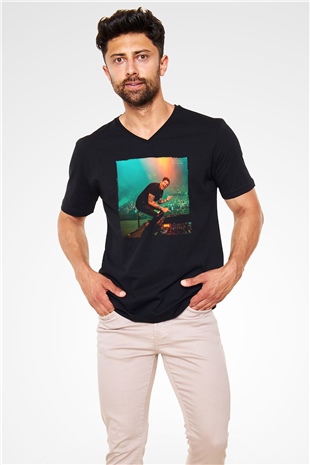 Dillion Francis Siyah Unisex V Yaka Tişört