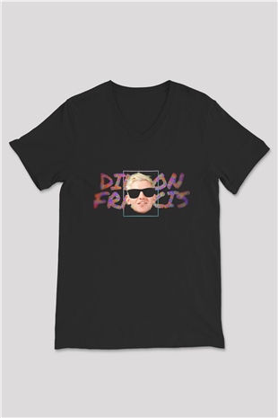 Dillion Francis Siyah Unisex V Yaka Tişört