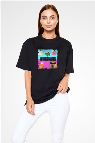 Dillon Francis Baskılı Unisex Oversize Siyah Tişört