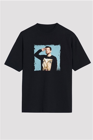 Dillon Francis Baskılı Unisex Oversize Siyah Tişört