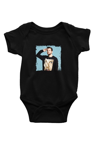 Dillon Francis Baskılı Unisex Siyah Bebek Body - Zıbın