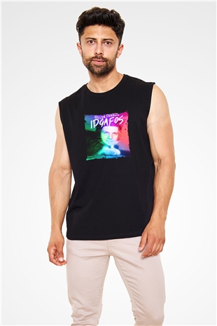 Dillon Francis Baskılı Unisex Siyah Kolsuz Tişört