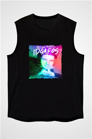 Dillon Francis Baskılı Unisex Siyah Kolsuz Tişört